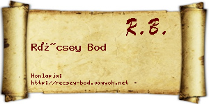 Récsey Bod névjegykártya